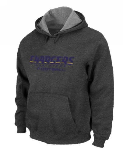 San Diego Chargers Authentic Font Pullover Hoodie Dark Grey