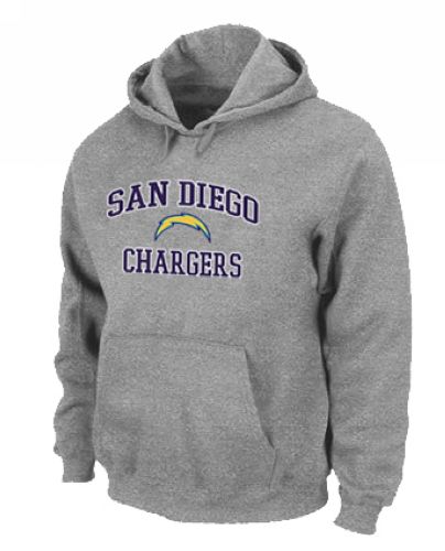San Diego Chargers Heart & Soul Pullover Hoodie Grey