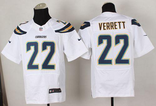  Chargers #22 Jason Verrett White Men's Stitched NFL New Elite Jersey