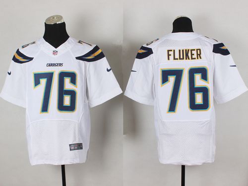  Chargers #76 D.J. Fluker White Men's Stitched NFL New Elite Jersey