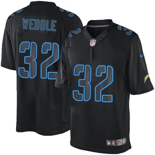  Chargers #32 Eric Weddle Black Men's Stitched NFL Impact Limited Jersey
