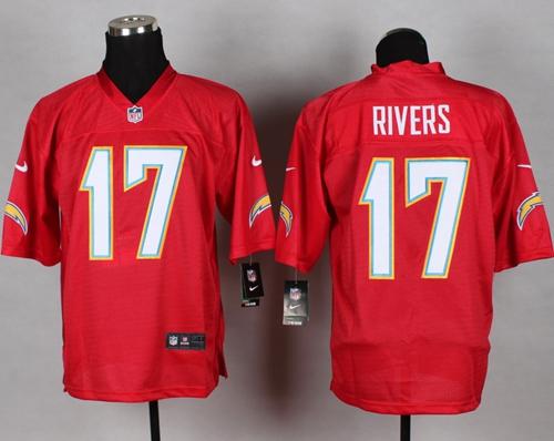  Chargers #17 Philip Rivers Red Men's Stitched NFL Elite QB Practice Jersey