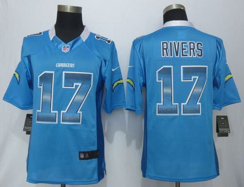  Chargers #17 Philip Rivers Electric Blue Alternate Men's Stitched NFL Limited Strobe Jersey