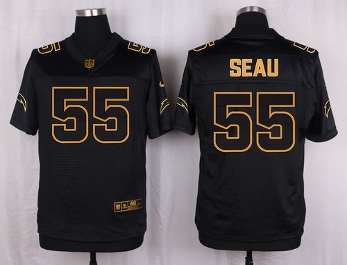  Chargers #55 Junior Seau Black Men's Stitched NFL Elite Pro Line Gold Collection Jersey