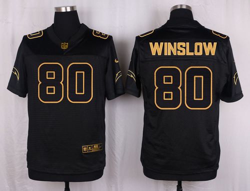  Chargers #80 Kellen Winslow Black Men's Stitched NFL Elite Pro Line Gold Collection Jersey