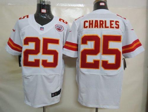  Chiefs #25 Jamaal Charles White Men's Stitched NFL Elite Jersey