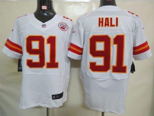  Chiefs #91 Tamba Hali White Men's Stitched NFL Elite Jersey