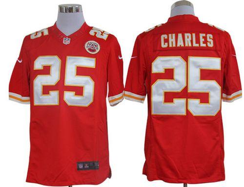 Chiefs #25 Jamaal Charles Red Team Color Men's Stitched NFL Limited Jersey