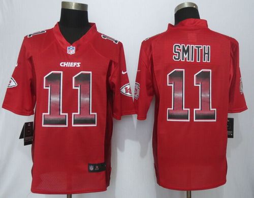  Chiefs #11 Alex Smith Red Team Color Men's Stitched NFL Limited Strobe Jersey