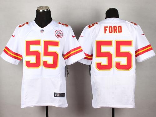  Chiefs #55 Dee Ford White Men's Stitched NFL Elite Jersey