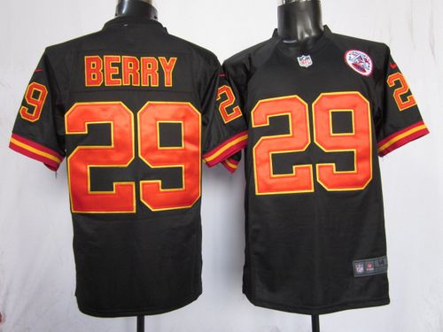  Chiefs #29 Eric Berry Black Alternate Men's Stitched NFL Game Jersey