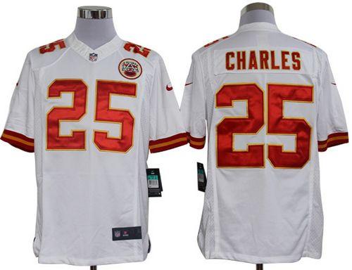  Chiefs #25 Jamaal Charles White Men's Stitched NFL Limited Jersey