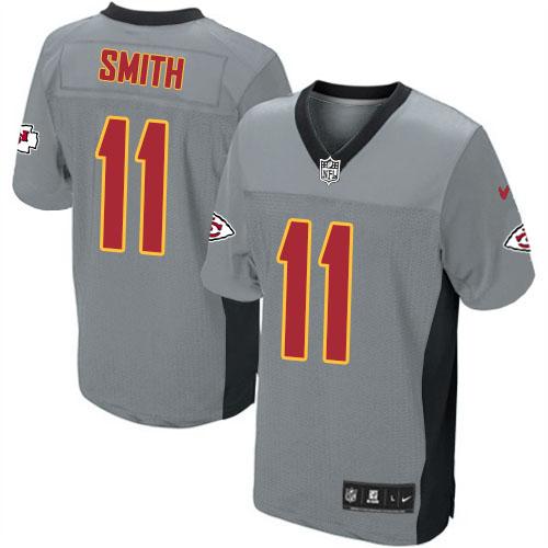  Chiefs #11 Alex Smith Grey Shadow Men's Stitched NFL Elite Jersey