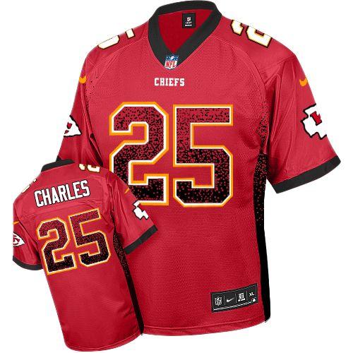 Chiefs #25 Jamaal Charles Red Team Color Men's Stitched NFL Elite Drift Fashion Jersey