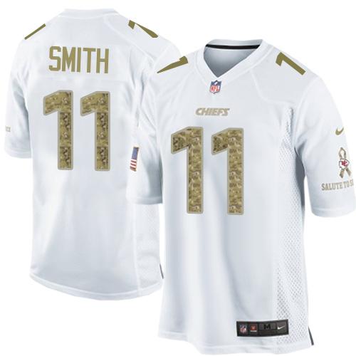  Chiefs #11 Alex Smith White Men's Stitched NFL Limited Salute to Service Jersey