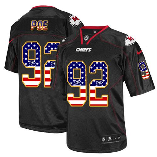  Chiefs #92 Dontari Poe Black Men's Stitched NFL Elite USA Flag Fashion Jersey