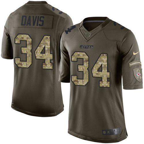  Chiefs #34 Knile Davis Green Men's Stitched NFL Limited Salute to Service Jersey