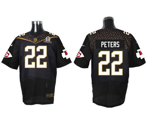  Chiefs #22 Marcus Peters Black 2016 Pro Bowl Men's Stitched NFL Elite Jersey