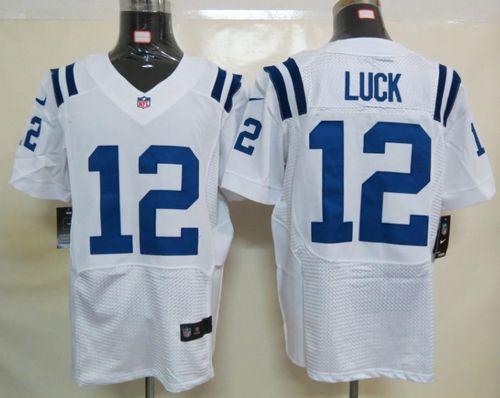  Colts #12 Andrew Luck White Men's Stitched NFL Elite Jersey