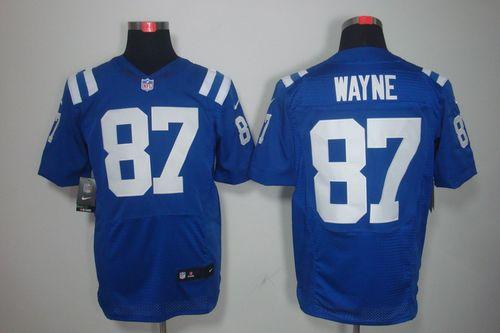  Colts #87 Reggie Wayne Royal Blue Team Color Men's Stitched NFL Elite Jersey
