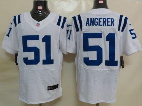  Colts #51 Pat Angerer White Men's Stitched NFL Elite Jersey