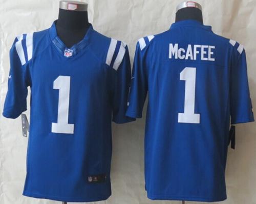  Colts #1 Pat McAfee Royal Blue Team Color Men's Stitched NFL Limited Jersey
