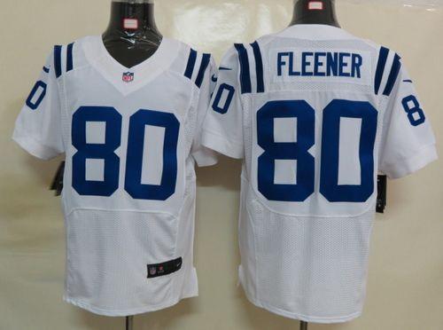  Colts #80 Coby Fleener White Men's Stitched NFL Elite Jersey