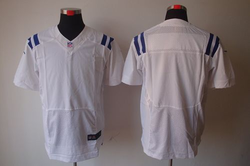  Colts Blank White Men's Stitched NFL Elite Jersey