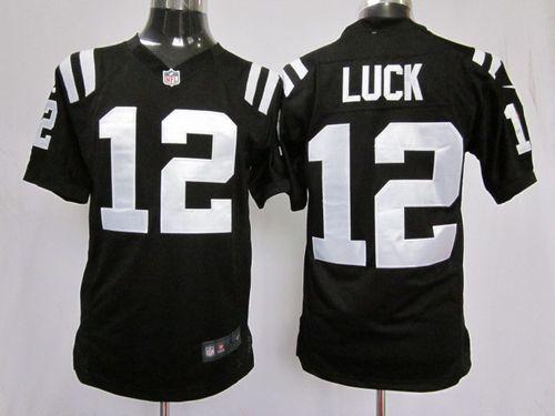  Colts #12 Andrew Luck Black Shadow Men's Stitched NFL Game Jersey