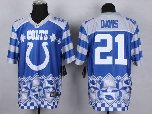  Colts #21 Vontae Davis Royal Blue Men's Stitched NFL Elite Noble Fashion Jersey