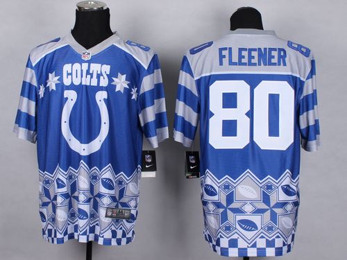 Colts #80 Coby Fleener Royal Blue Men's Stitched NFL Elite Noble Fashion Jersey