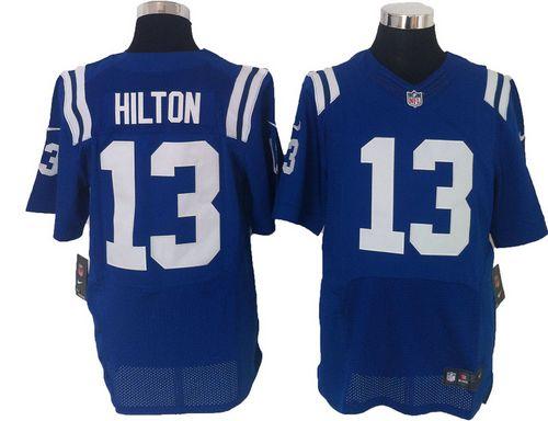  Colts #13 T.Y. Hilton Royal Blue Team Color Men's Stitched NFL Elite Jersey