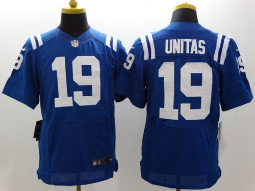  Colts #19 Johnny Unitas Royal Blue Team Color Men's Stitched NFL Elite Jersey