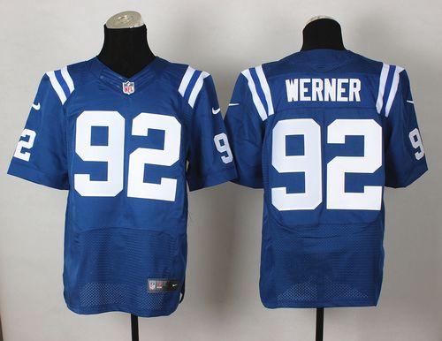 Colts #92 Bjoern Werner Royal Blue Team Color Men's Stitched NFL Elite Jersey