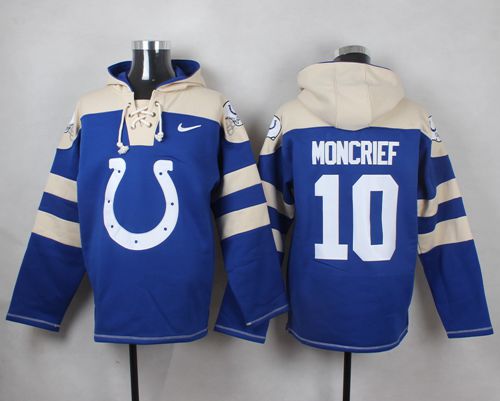  Colts #10 Donte Moncrief Royal Blue Player Pullover NFL Hoodie