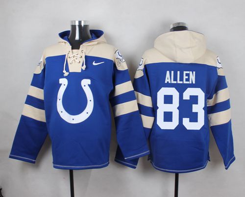  Colts #83 Dwayne Allen Royal Blue Player Pullover NFL Hoodie