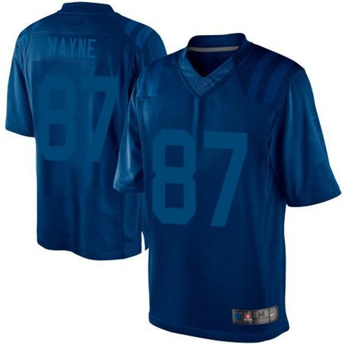  Colts #87 Reggie Wayne Royal Blue Men's Stitched NFL Drenched Limited Jersey