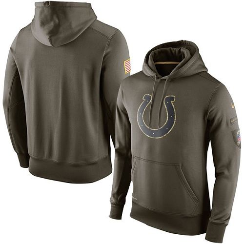 Men's Indianapolis Colts  Olive Salute To Service KO Performance Hoodie