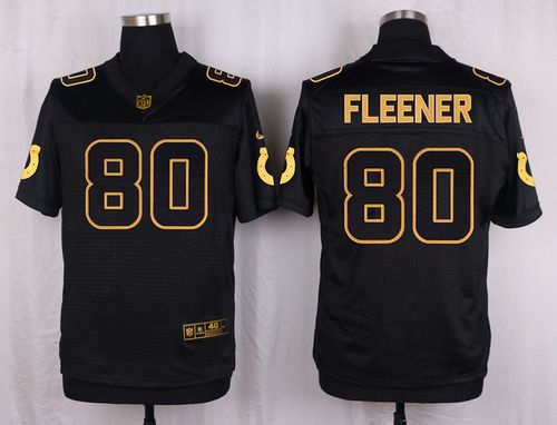  Colts #80 Coby Fleener Black Men's Stitched NFL Elite Pro Line Gold Collection Jersey