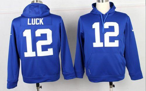 Indianapolis Colts #12 Andrew Luck Blue Pullover NFL Hoodie