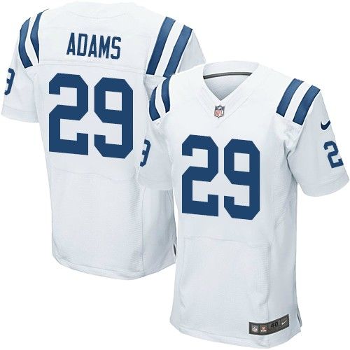  Colts #29 Mike Adams White Men's Stitched NFL Elite Jersey
