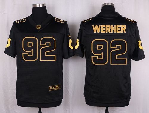  Colts #92 Bjoern Werner Black Men's Stitched NFL Elite Pro Line Gold Collection Jersey