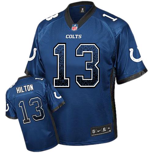  Colts #13 T.Y. Hilton Royal Blue Team Color Men's Stitched NFL Elite Drift Fashion Jersey