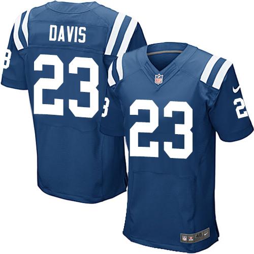  Colts #23 Vontae Davis Royal Blue Team Color Men's Stitched NFL Elite Jersey