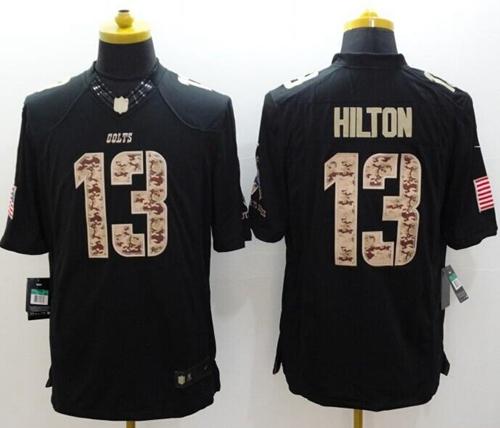  Colts #13 T.Y. Hilton Black Men's Stitched NFL Limited Salute to Service Jersey