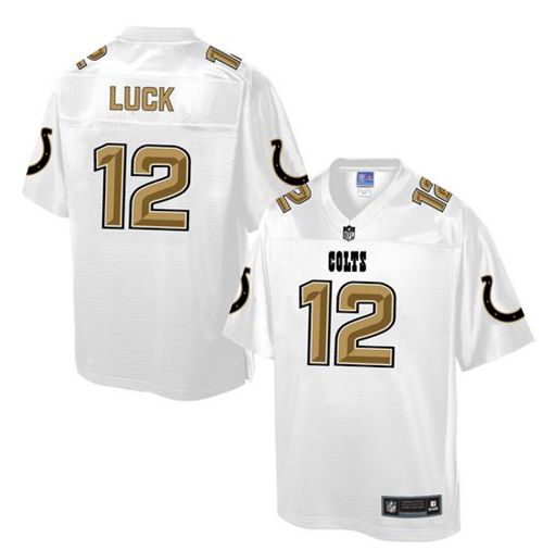  Colts #12 Andrew Luck White Men's NFL Pro Line Fashion Game Jersey