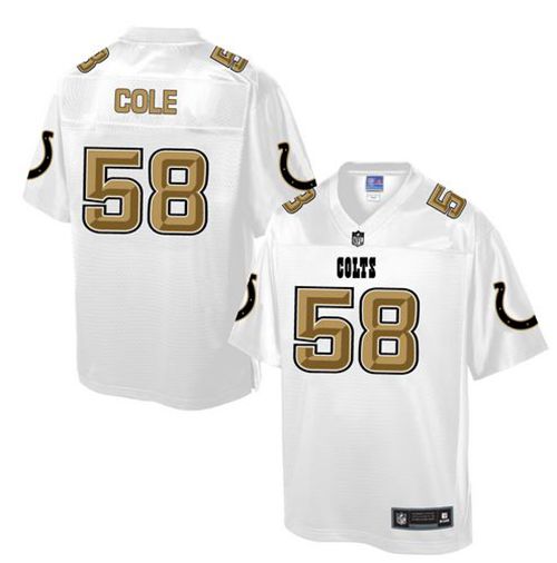  Colts #58 Trent Cole White Men's NFL Pro Line Fashion Game Jersey