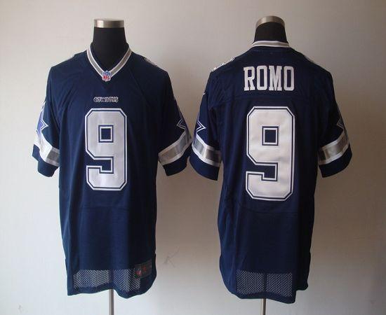  Cowboys #9 Tony Romo Navy Blue Team Color Men's Stitched NFL Elite Jersey