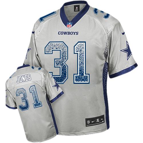  Cowboys #31 Byron Jones Grey Men's Stitched NFL Elite Drift Fashion Jersey