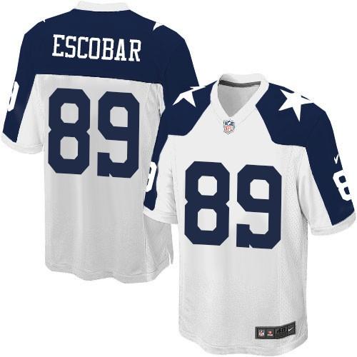 Cowboys #89 Gavin Escobar White Thanksgiving Men's Stitched NFL Game Jersey